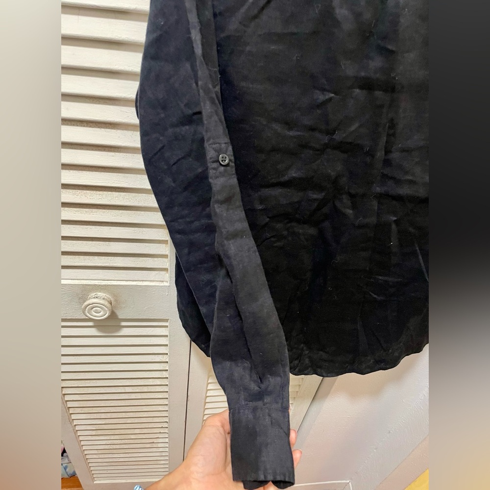 Lauren Ralph Lauren 100% Black Linen Shirt - Picture 4 of 8